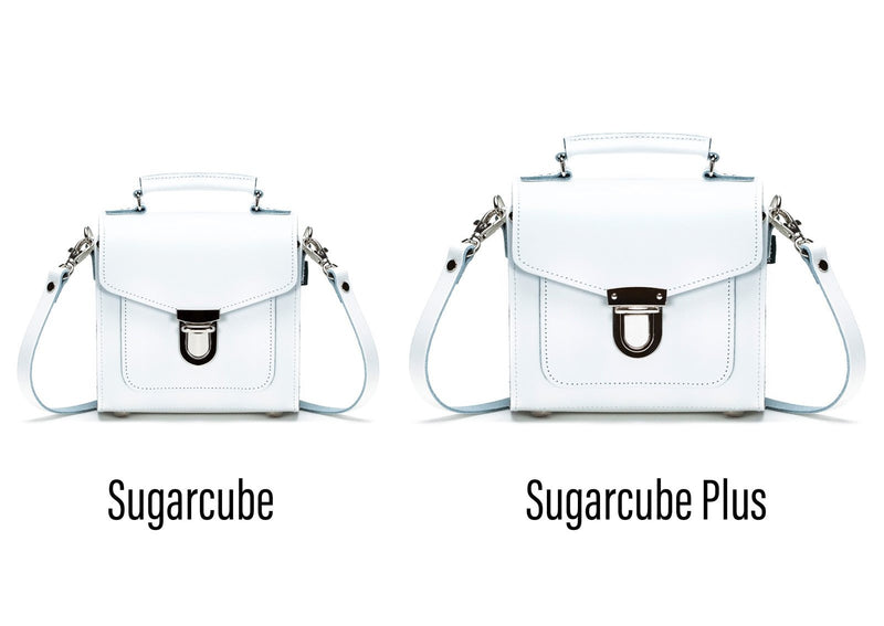 Handmade Leather Sugarcube Handbag - White