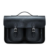 Black Twin Pocket Executive Leather Satchel - Satchel - Zatchels