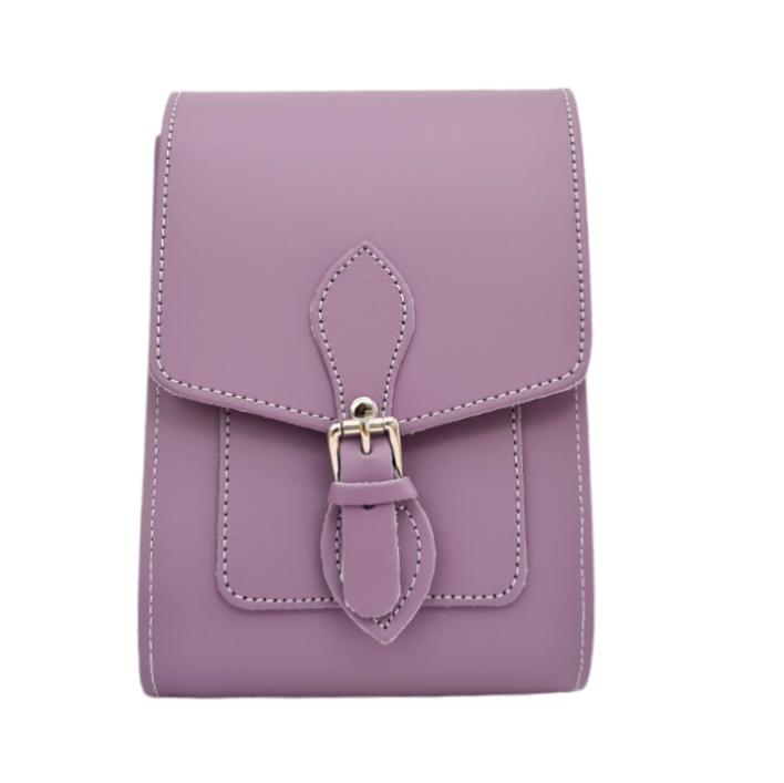 Handmade Leather Festival Phone Bag - Pastel Violet