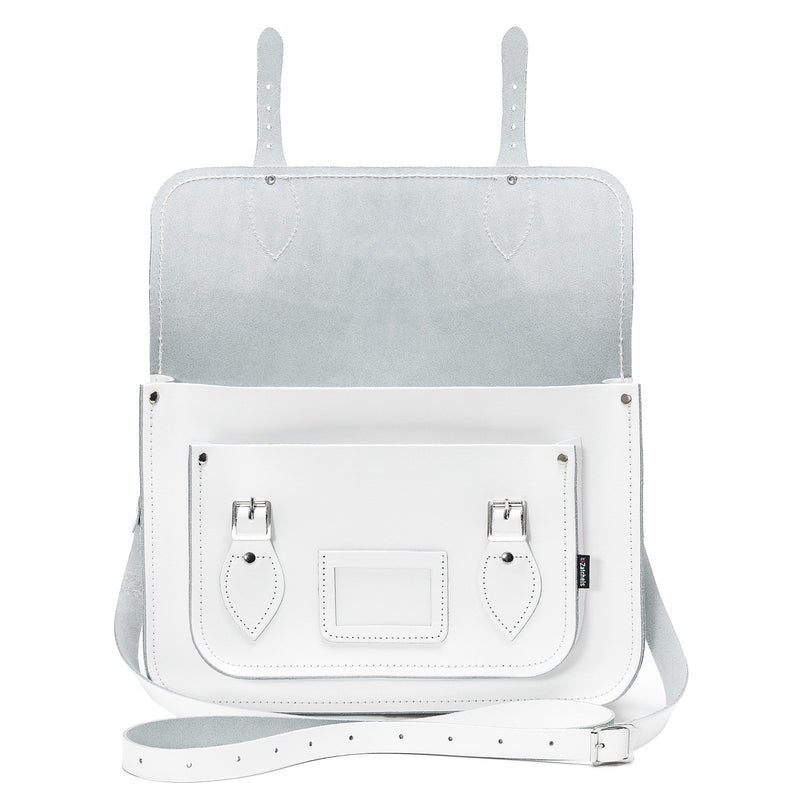 White Leather Satchel - Satchel - Zatchels